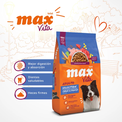 Alimento Max Vita Selection Perro Adulto sabor Carne y Pollo