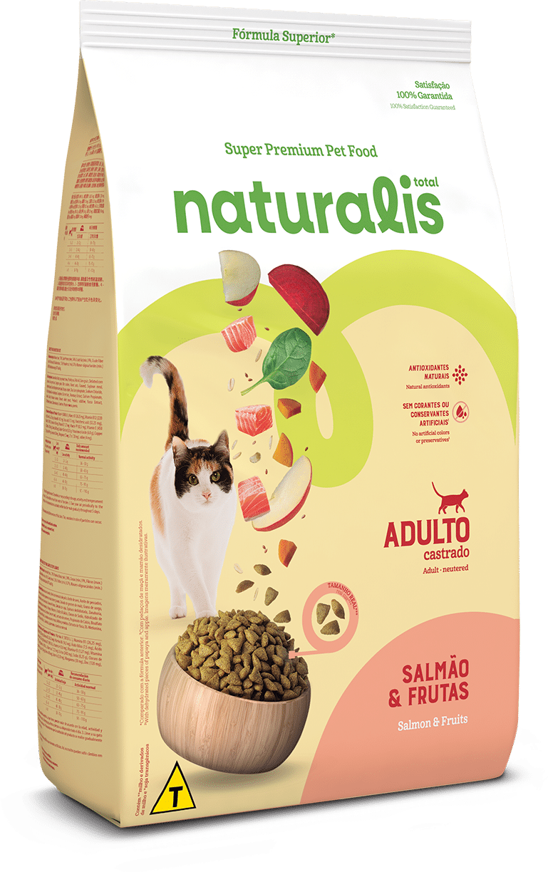 Alimento Naturalis para Gato Adulto Castrado sabor a Salmón y Frutas