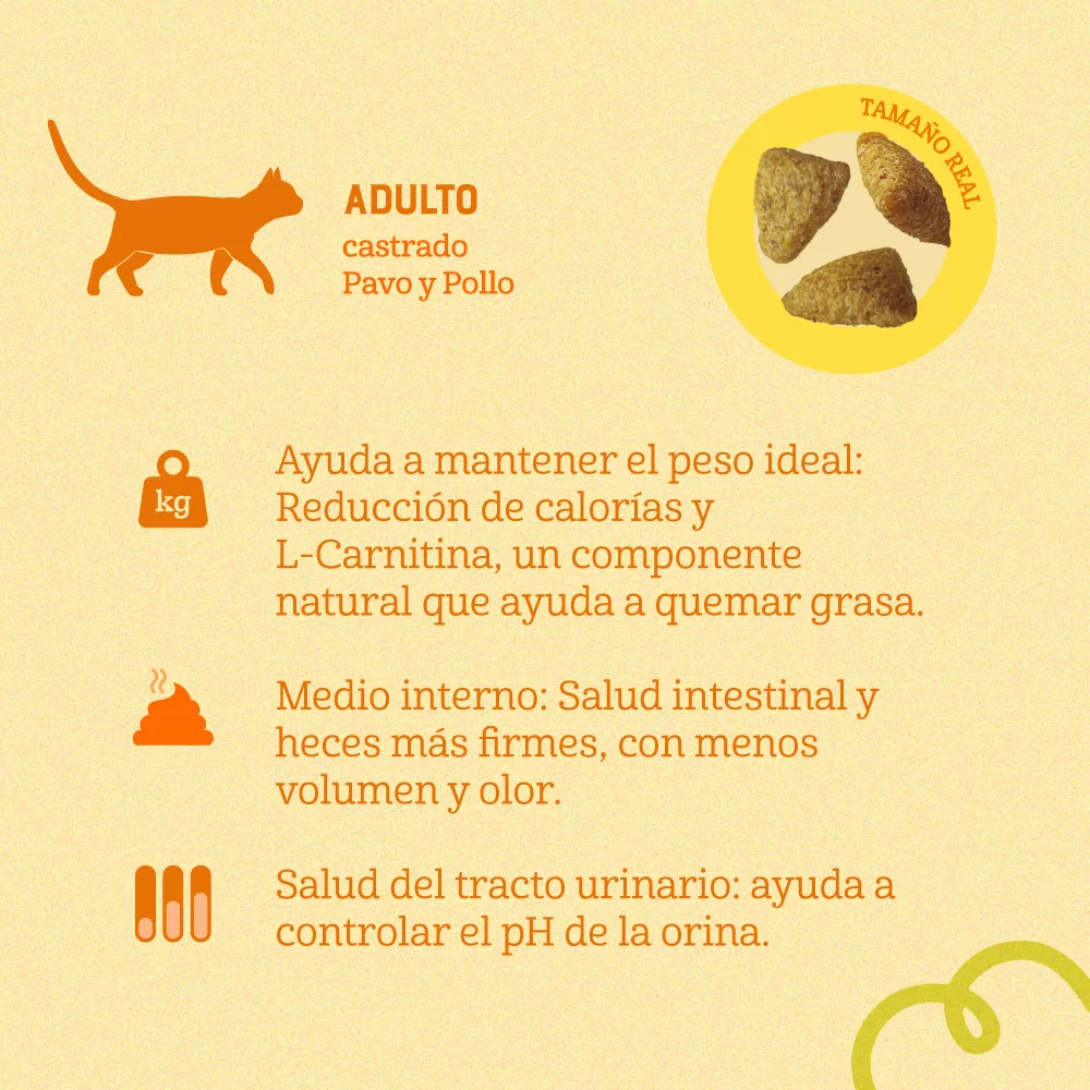 Alimento Naturalis para Gato Adulto Castrado sabor a Pollo y Pavo