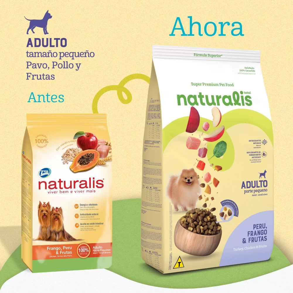 Alimento Naturalis para Perro Adulto Razas Pequeñas sabor Pollo, Pavo y Frutas