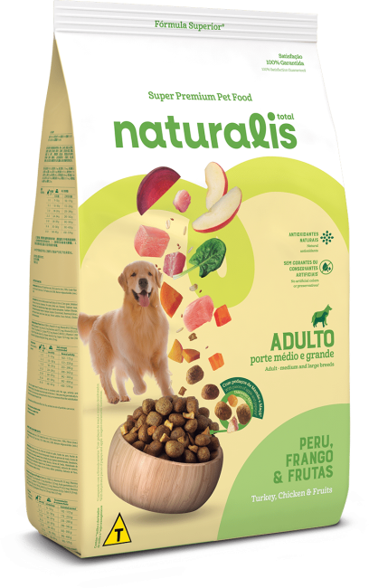 Alimento Naturalis para Perro Adulto sabor Pollo, Pavo y Frutas