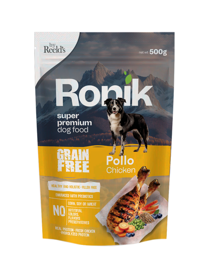 Alimento Húmedo Reelds Ronik Grain Free Sabor Pollo para Perro x 500gr