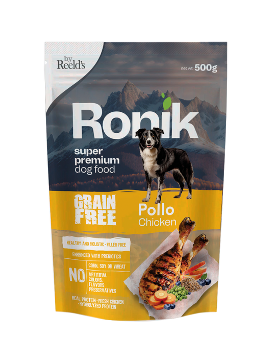 Alimento Húmedo Reelds Ronik Grain Free Sabor Pollo para Perro x 500gr