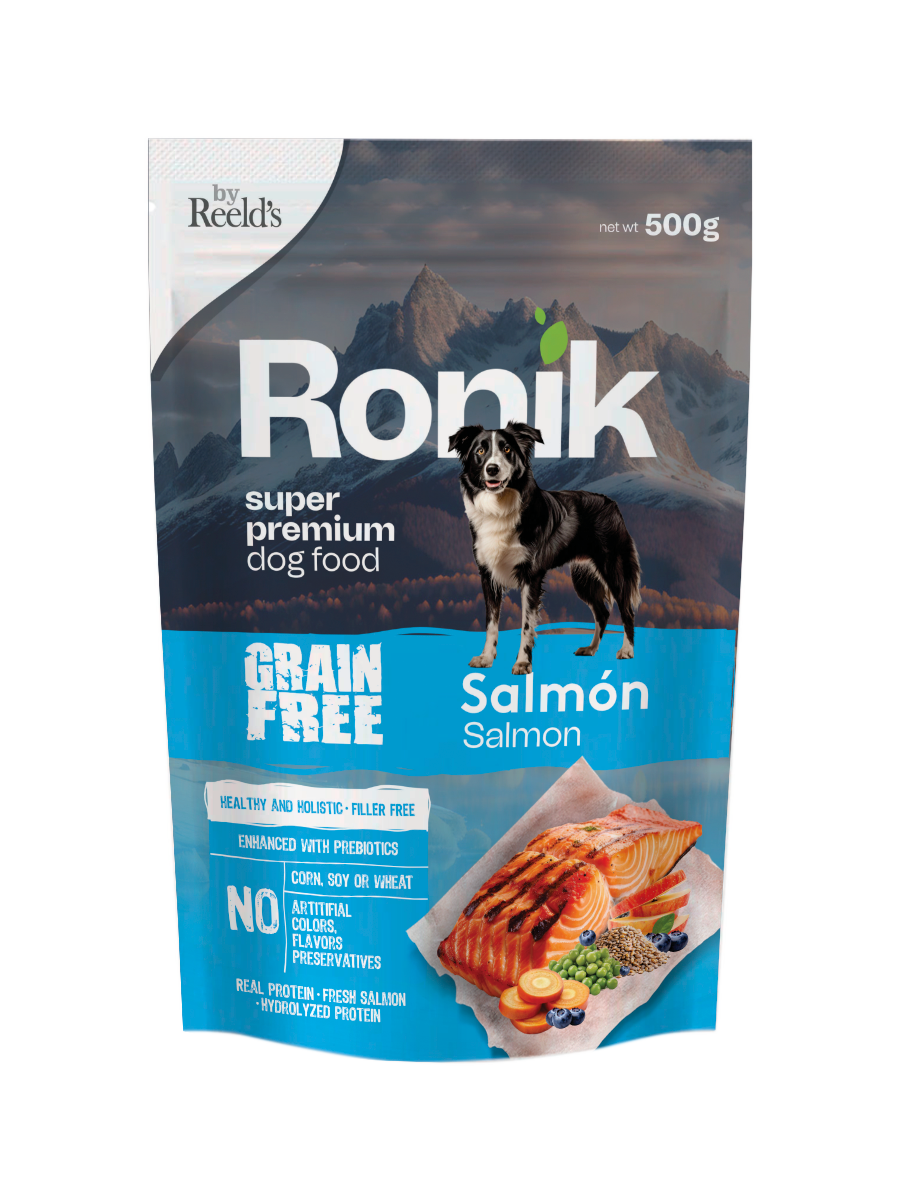 Alimento Húmedo Reelds Ronik Grain Free Sabor Salmón para Perro x 500gr