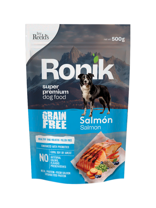 Alimento Húmedo Reelds Ronik Grain Free Sabor Salmón para Perro x 500gr