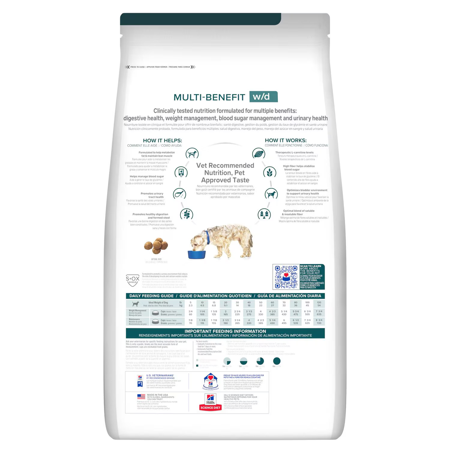 Alimento Hills W/D Multibenefit para Perros Adultos