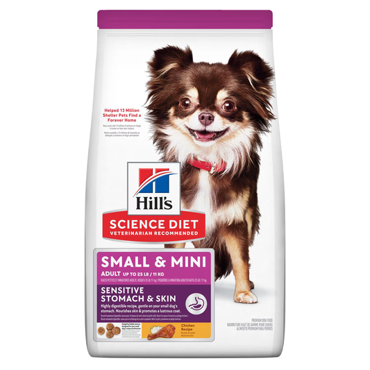 Alimento Hills Small & Mini Sensitive Skin & Stomach para perro adulto minis con estómago y piel sensible