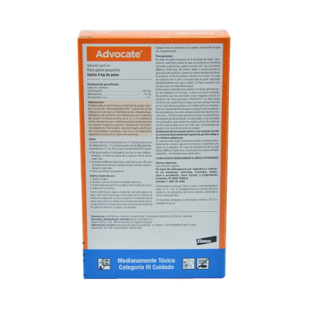 Medicamento Advocate Antiparasitario Externo e Interno para Gatos de hasta 4 Kg