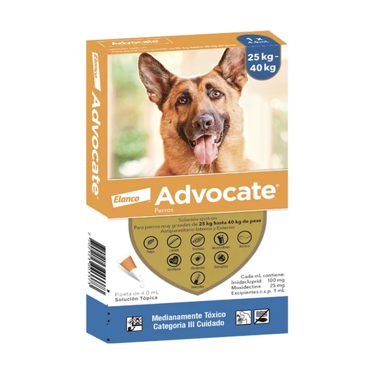 Medicamento Advocate Antiparasitario Externo e Interno para Perros de 25 a 40 Kg
