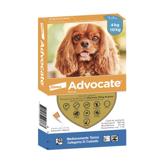 Medicamento Advocate Antiparasitario Externo e Interno para Perros de 4 a 10 Kg