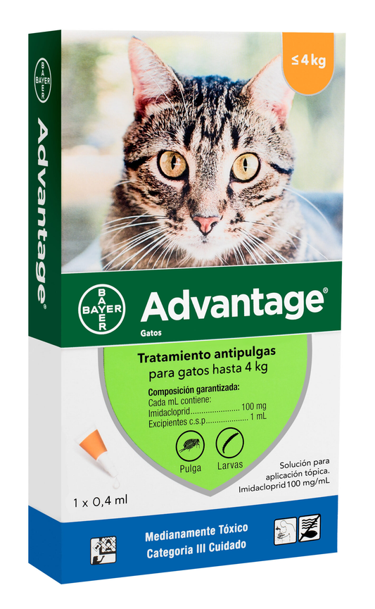 Medicamento Antipulgas Advantage para Gatos Hasta de 4 Kg