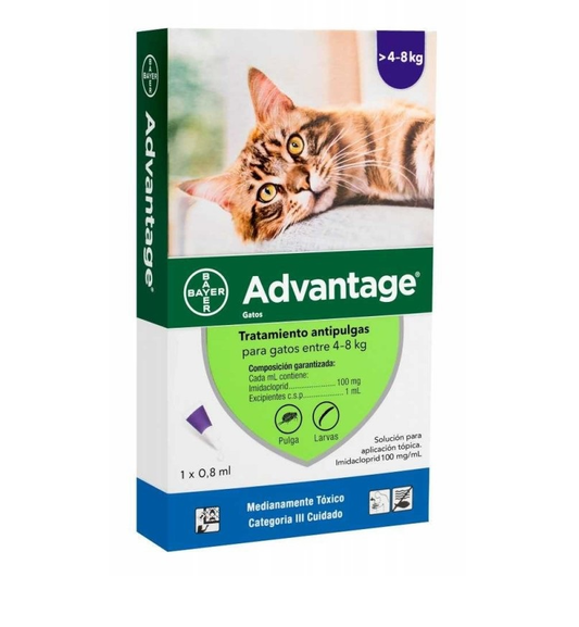 Medicamento Antipulgas Advantage para Gatos de 4 a 8 Kilos