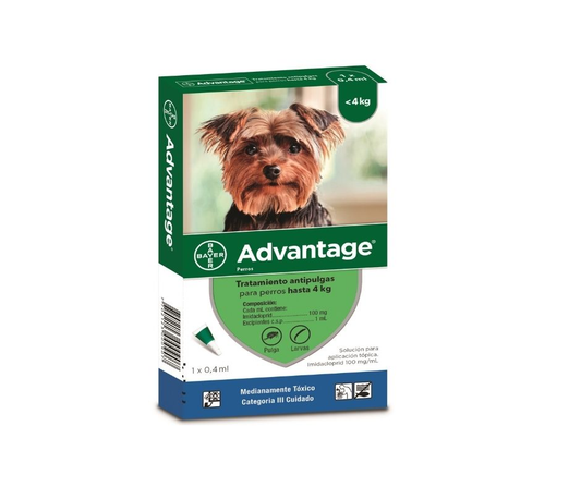 Medicamento Antipulgas Advantage para Perros de hasta de 4 Kilos