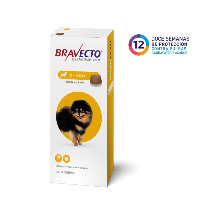 Medicamento Bravecto Antipulgas Masticable para Perros de 2.5 a 4.5 Kg