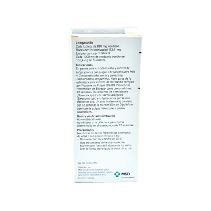 Medicamento Bravecto Antipulgas Masticable para Perros de 2.5 a 4.5 Kg
