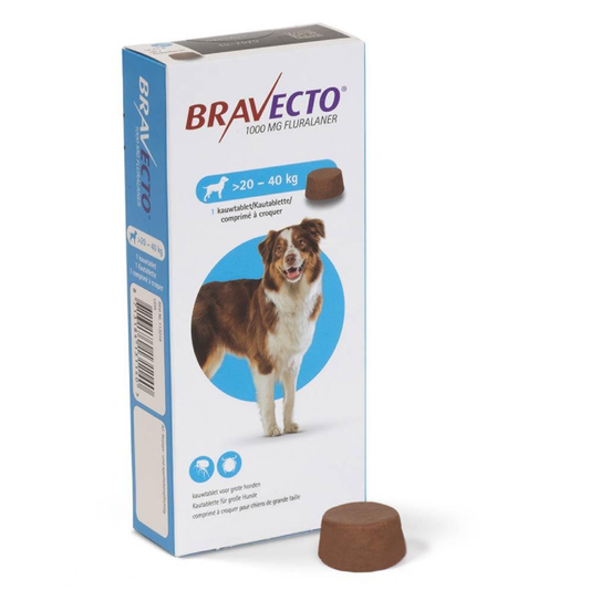 Medicamento Bravecto Antipulgas Masticable para Perros de 20 a 40 Kg
