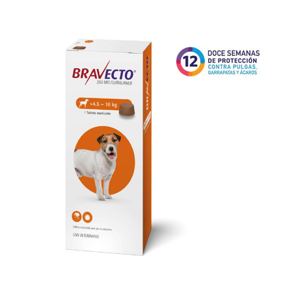 Medicamento Bravecto Antipulgas Masticable para Perros de 4.5 a 10 Kg