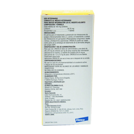Medicamento Credelio Antipulgas Masticable para Perros de 1.3 a 2.5 Kg