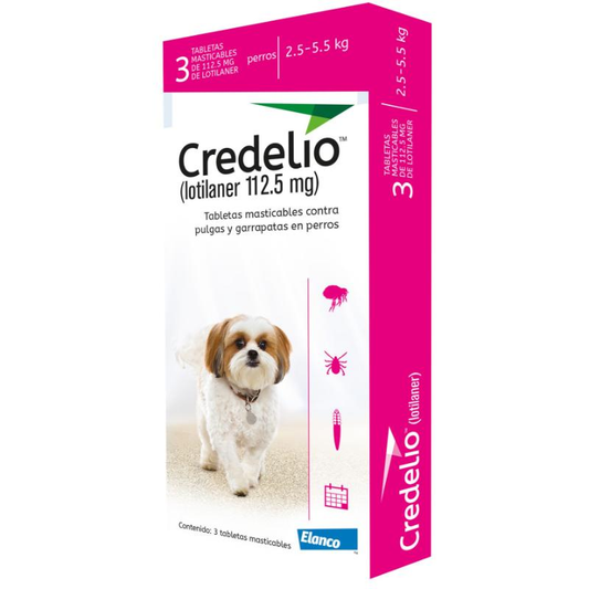 Medicamento Credelio Antipulgas Masticable para Perros de 2.5 a 5.5 Kg