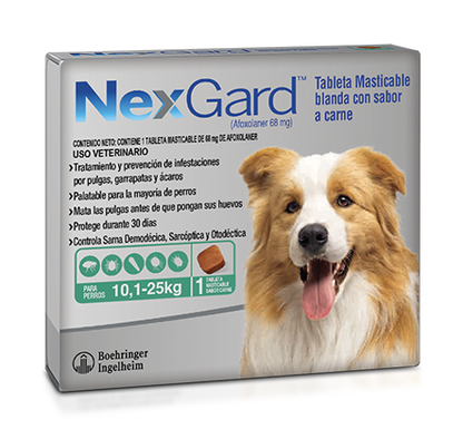 Medicamento Nexgard Antipulgas Masticable para Perros de 10.1 a 25 Kg