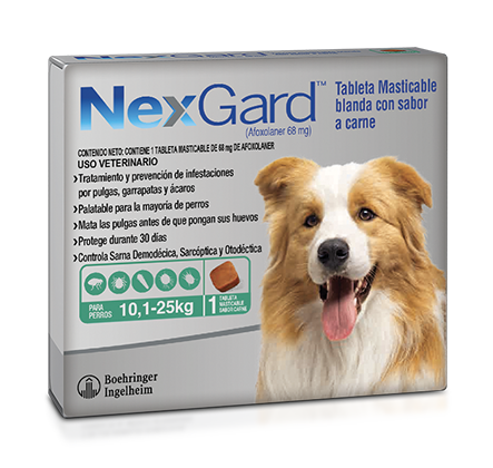 Medicamento Nexgard Antipulgas Masticable para Perros de 10.1 a 25 Kg