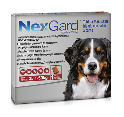 Medicamento Nexgard Antipulgas Masticable para Perros de 25.1 a 50 Kg