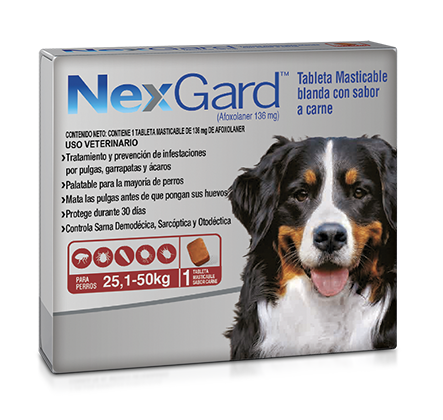 Medicamento Nexgard Antipulgas Masticable para Perros de 25.1 a 50 Kg