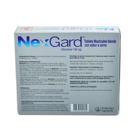 Medicamento Nexgard Antipulgas Masticable para Perros de 25.1 a 50 Kg