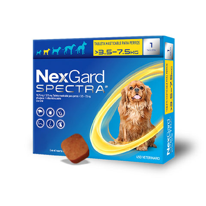 Medicamento Nexgard Spectra Antiparasitario y Externo Masticable para Perros de 3.5 a 7.5 Kg