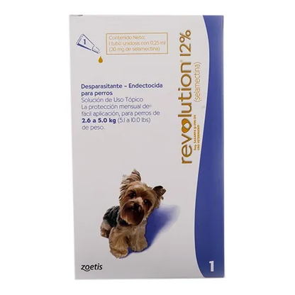 Medicamento Revolution Antipulgas Externo para Perros de 2.6 a 5 Kg