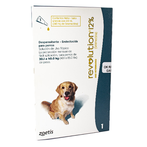 Medicamento Revolution Antipulgas Externo para Perros de 20.1 a 40 Kg