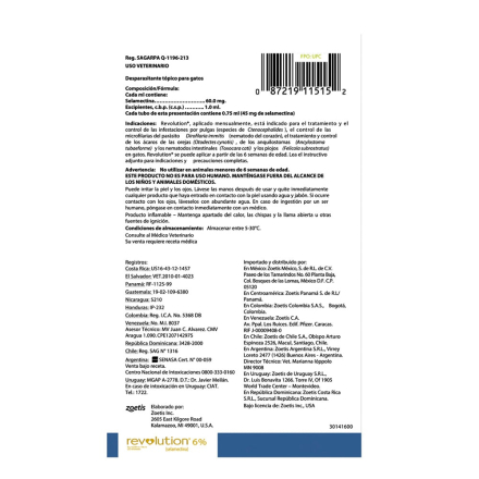 Medicamento Revolution Antipulgas para Gatos de 2.6 Kg a 7.5 Kg