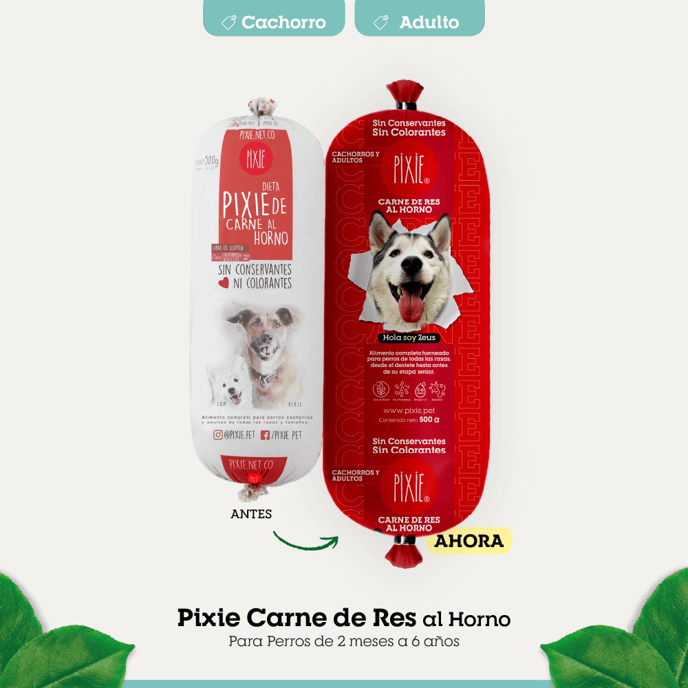 Alimento Congelado Pixie para Perro Sabor Carne Barf Dieta Horneada