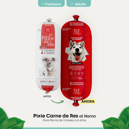 Alimento Congelado Pixie para Perro Sabor Carne Barf Dieta Horneada
