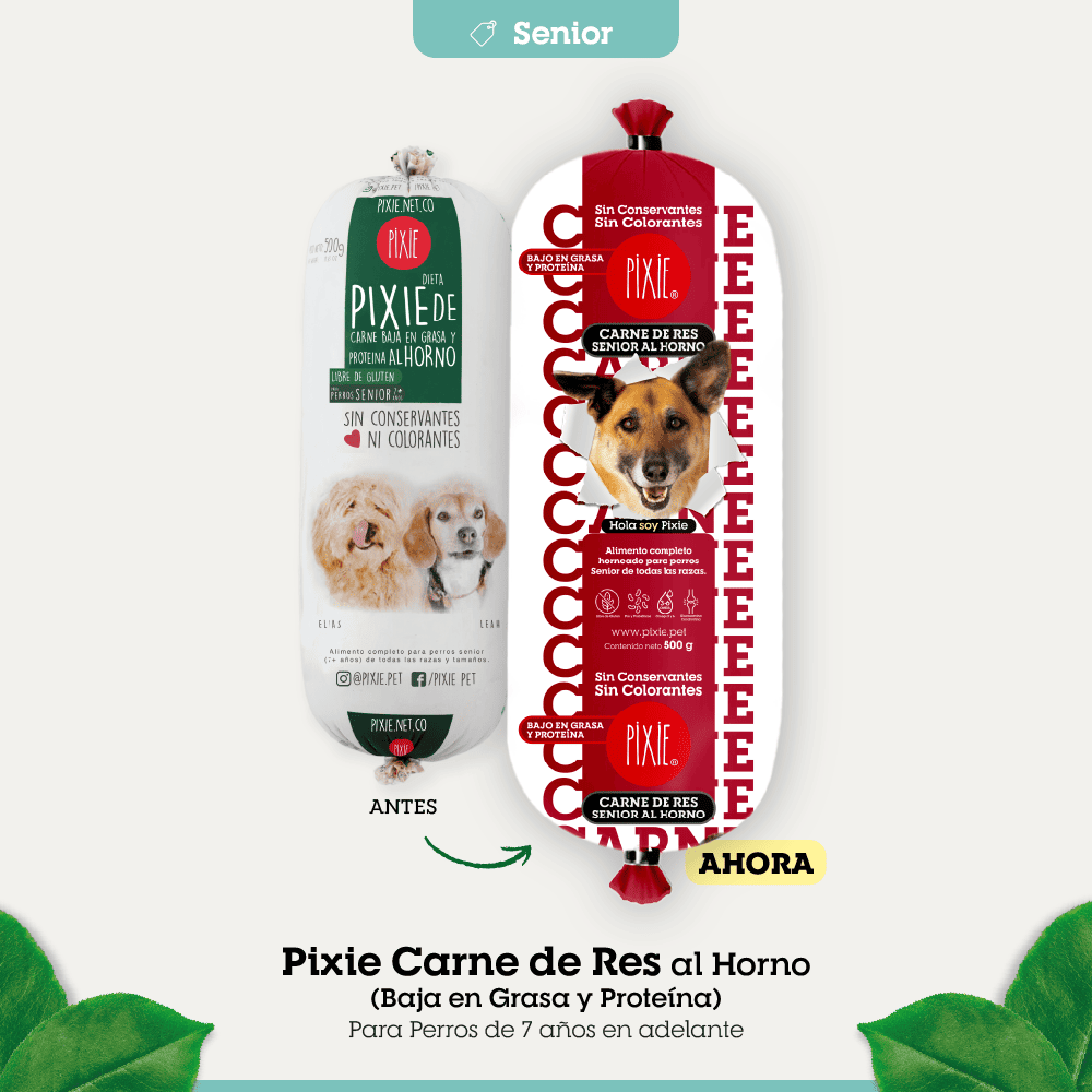 Alimento Congelado Pixie para Perro Sabor Carne Baja en Grasa Barf Dieta Horneada