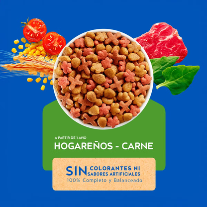Alimento Cat Chow Hogareños para Gato Adulto Sabor a Carne