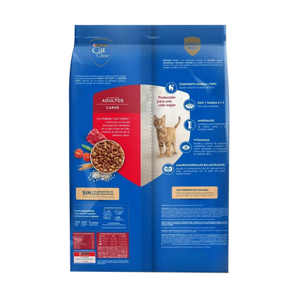Alimento Cat Chow para Gatos Adultos Sabor a Carne