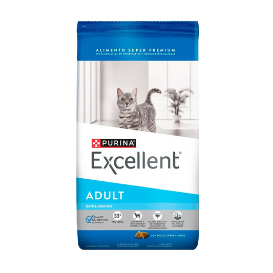 Alimento Purina Excellent para Gato Adulto Sabor a Pollo y Arroz
