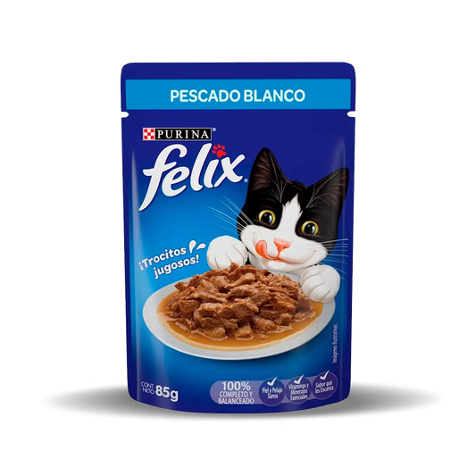 Alimento Húmedo Felix Sobre Pescado Blanco para Gatos Adultos