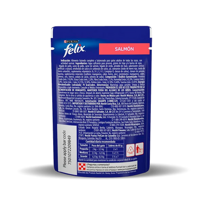 Alimento Húmedo Felix Sobre Salmón para Gatos Adultos