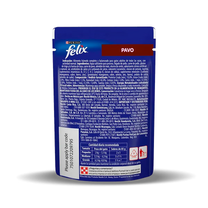 Alimento Húmedo Felix Sobre Pavo para Gatos Adultos