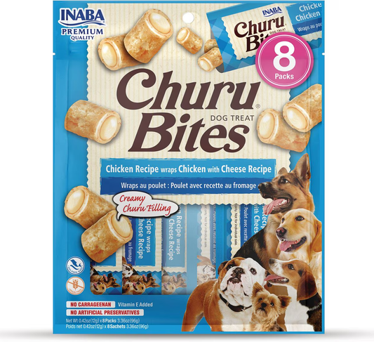 Snack Churu Bites Chicken & Cheese para Perros Sabor a Pollo y Queso X 8 Packs