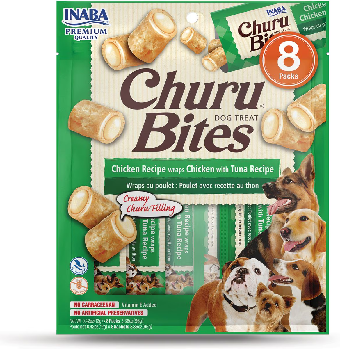 Snack Churu Bites Chicken & Tuna para Perros Sabor a Pollo y Atún X 8 Packs