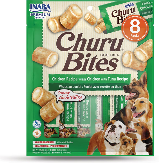Snack Churu Bites Chicken & Tuna para Perros Sabor a Pollo y Atún X 8 Packs