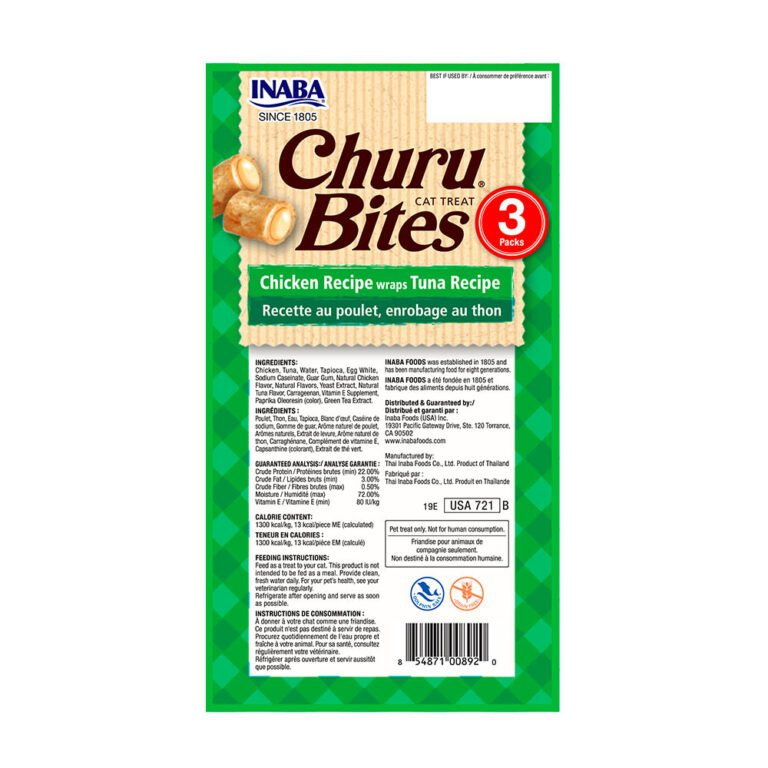 Snack Churu Bites de Pollo con Atún para Gato