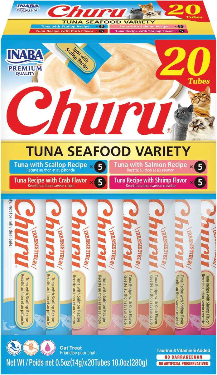 Snack Churu Bombonera Variedades de Atún para Gato (20 Tubos)