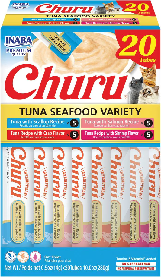 Snack Churu Bombonera Variedades de Atún para Gato (20 Tubos)