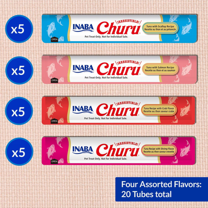 Snack Churu Bombonera Variedades de Atún para Gato (20 Tubos)