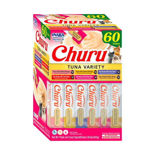 Snack Churu Bombonera Variedades de Atún para Gato (60 Tubos)