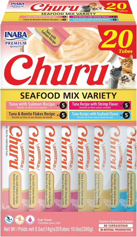 Snack Churu Bombonera Variedades del Mar para Gato (20 Tubos)